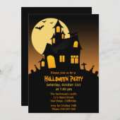 Uitnodigingen van de partij Halloween in Haunted H (Voorkant / Achterkant)