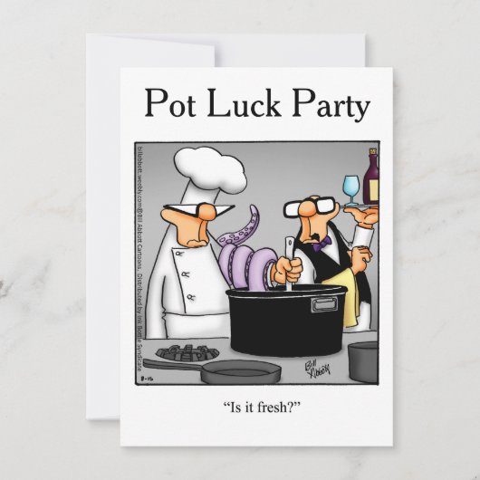 Uitnodigingen van de partij Pot Luck (Voorkant)