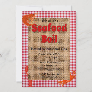 Uitnodigingen van de partij Seafood Boil