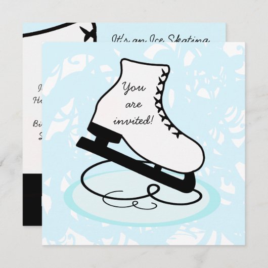Uitnodigingen van de Partij van het Schaats van he (Voorkant / Achterkant)