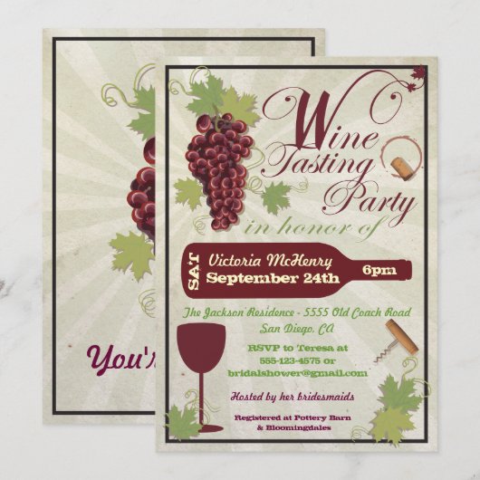 Uitnodigingen van de Partij voor het Testen van Ru (Voorkant / Achterkant)