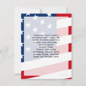 Uitnodigingen van de Patriottische Amerikaanse Vla (Achterkant)