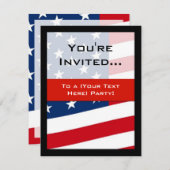 Uitnodigingen van de Patriottische Amerikaanse Vla (Voorkant / Achterkant)