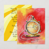 Uitnodigingen van de Pensioenpartij ~ Gold Pocket  (Voorkant / Achterkant)