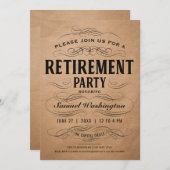 Uitnodigingen van de Pensioenpartij Scrollwork (Voorkant / Achterkant)