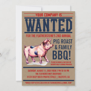 Uitnodigingen van de  Pig Roast Family BBQ