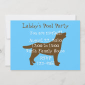 Uitnodigingen van de Pool Party Labradors Summer P (Achterkant)