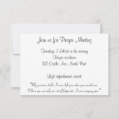 Uitnodigingen van de Prayer-bijeenkomst (Achterkant)