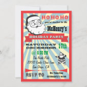Uitnodigingen van de Retro Santa Holiday Party (Voorkant)