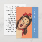 Uitnodigingen van de Retro Surprise-partij (Voorkant / Achterkant)