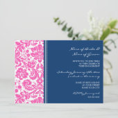 Uitnodigingen van de roze Blue Pattern Engagement (Staand voorkant)