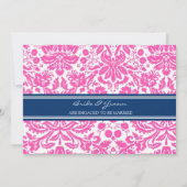 Uitnodigingen van de roze Blue Pattern Engagement (Achterkant)