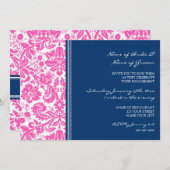 Uitnodigingen van de roze Blue Pattern Engagement (Voorkant / Achterkant)