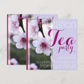 Uitnodigingen van de roze lentepartij (Voorkant / Achterkant)