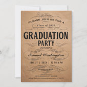 Uitnodigingen van de Scrollwork Graduation Party (Voorkant)