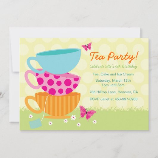 Uitnodigingen van de Tea-partij van het voorjaar (Voorkant)