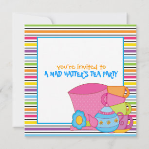 Uitnodigingen van de Tea Party van Mad Hatter