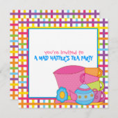 Uitnodigingen van de Tea Party van Mad Hatter (Voorkant / Achterkant)