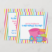 Uitnodigingen van de Tea Party van Mad Hatter (Voorkant / Achterkant)