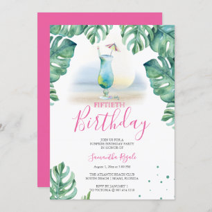 Uitnodigingen van de Tropische 50e verjaardag van 