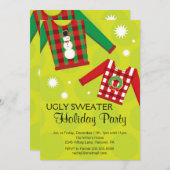 Uitnodigingen van de Ugly Sweater Holiday Party (Voorkant / Achterkant)
