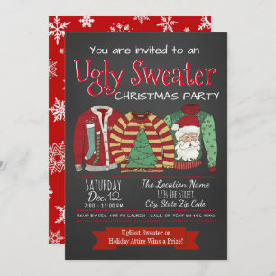 Uitnodigingen van de Ugly Sweater Kerstparty