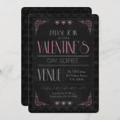 Uitnodigingen van de  Valentijnsdag Soiree Party (Voorkant / Achterkant)