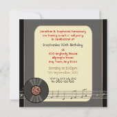 uitnodigingen van de Vinyl Record-partij (Achterkant)