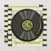  uitnodigingen van de Vinyl Record-partij (Voorkant / Achterkant)