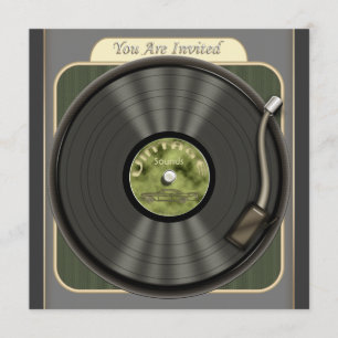  uitnodigingen van de Vinyl Record-partij