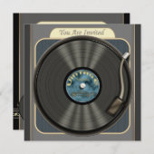  uitnodigingen van de Vinyl Record-partij (Voorkant / Achterkant)