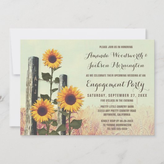 Uitnodigingen van de Zonnebloementspartij (Voorkant)