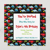 Uitnodigingen van Dinosaur Birthday (Voorkant / Achterkant)