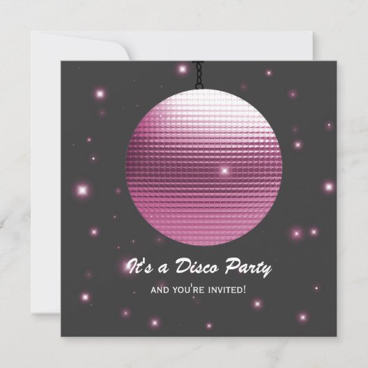 Uitnodigingen van Disco Party (Voorkant)