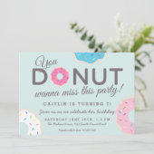 Uitnodigingen van donut-partijen | Donut Birthday (Staand voorkant)