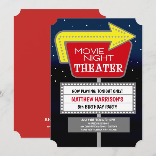 Uitnodigingen van filmfeest ter gelegenheid van zo (Voorkant / Achterkant)