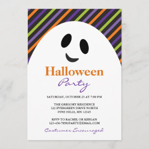Uitnodigingen van Ghost Stripes Halloween Party
