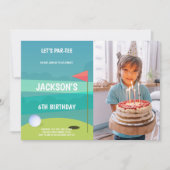 Uitnodigingen van Golf Birthday met foto (Voorkant)