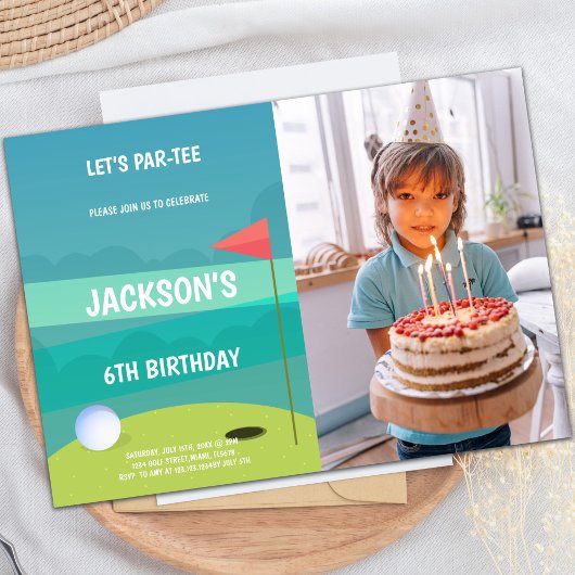 Uitnodigingen van Golf Birthday met foto