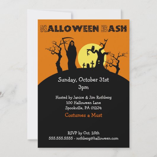 Uitnodigingen van Halloween Bash (Voorkant)