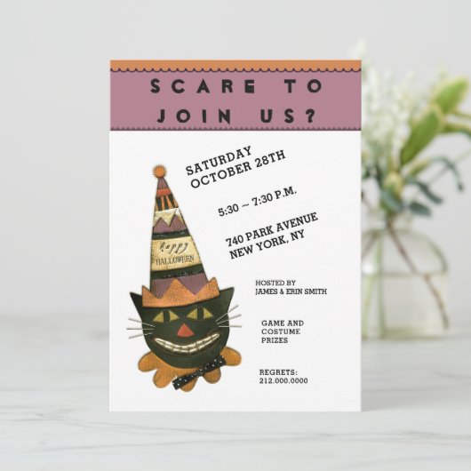 Uitnodigingen van Halloween-partijen (Staand voorkant)