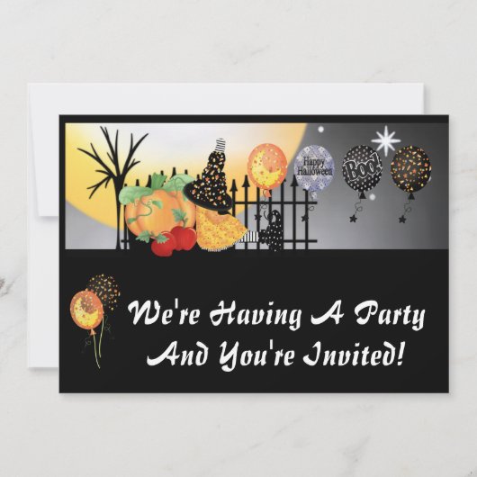 Uitnodigingen van Halloween-partijen (Voorkant)