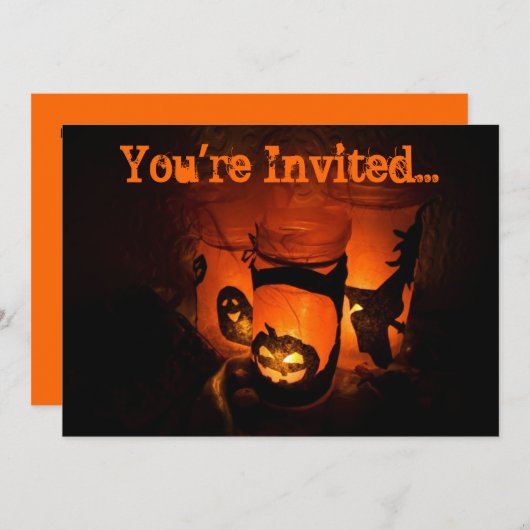 Uitnodigingen van Halloween-partijen (Voorkant / Achterkant)