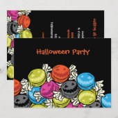 Uitnodigingen van Halloween-Snoepjes Halloween-par (Voorkant / Achterkant)