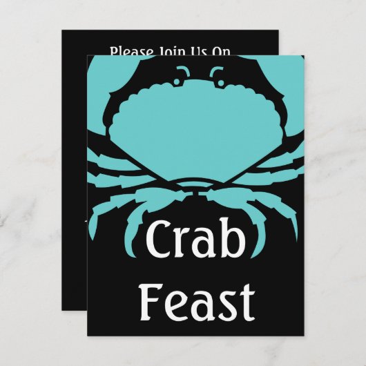 Uitnodigingen van het casual Fun Crab Feast Festiv (Voorkant / Achterkant)