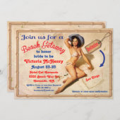 Uitnodigingen van het Meisjes Beach Getaway Weeken (Voorkant / Achterkant)