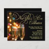 Uitnodigingen van het nieuwjaarsfeest (Voorkant / Achterkant)