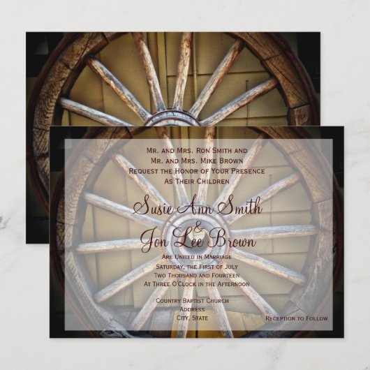 Uitnodigingen van het Zuidwestelijke Wagon Wheel W (Voorkant / Achterkant)