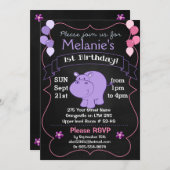 Uitnodigingen van Hippo Birthday (Voorkant / Achterkant)