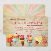 Uitnodigingen van Ice Cream Birthday Party (Voorkant / Achterkant)